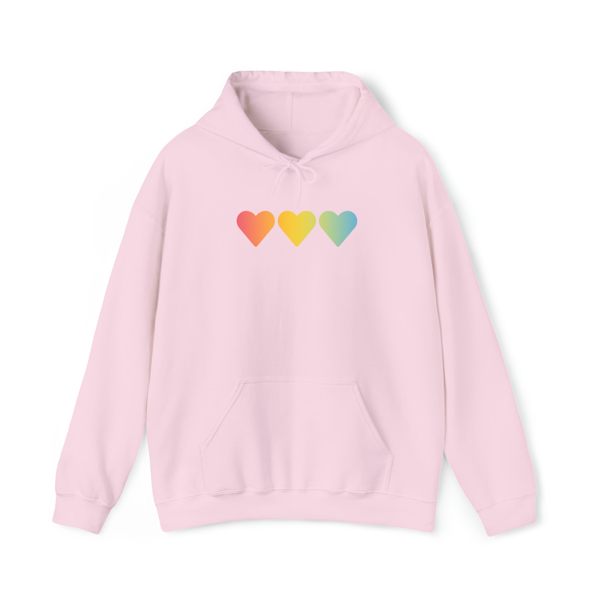 Pansexual Flag Hearts Hoodie: Pride LGBTQ+ Gradient Design