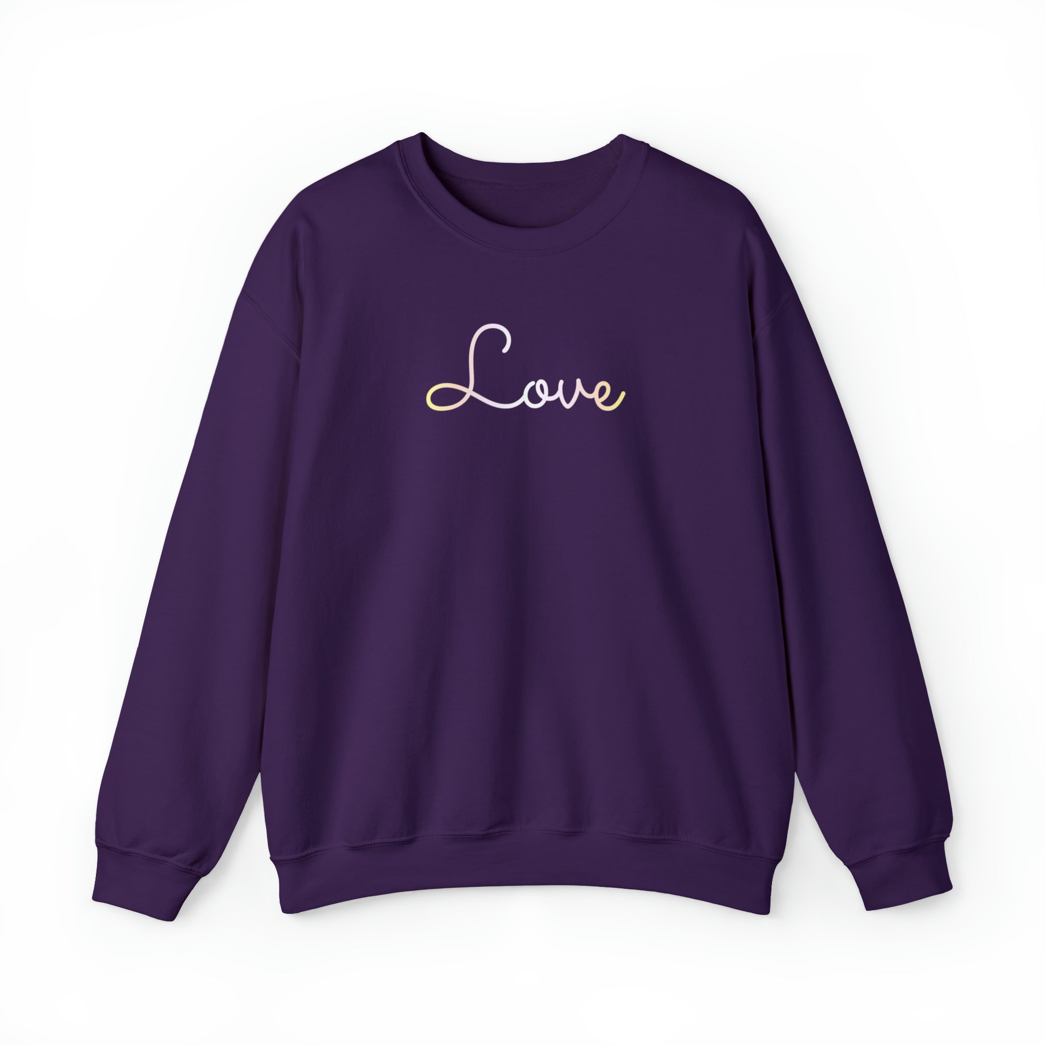 Pangender Love Script Sweatshirt: Subtly Elegant Pride Sweater