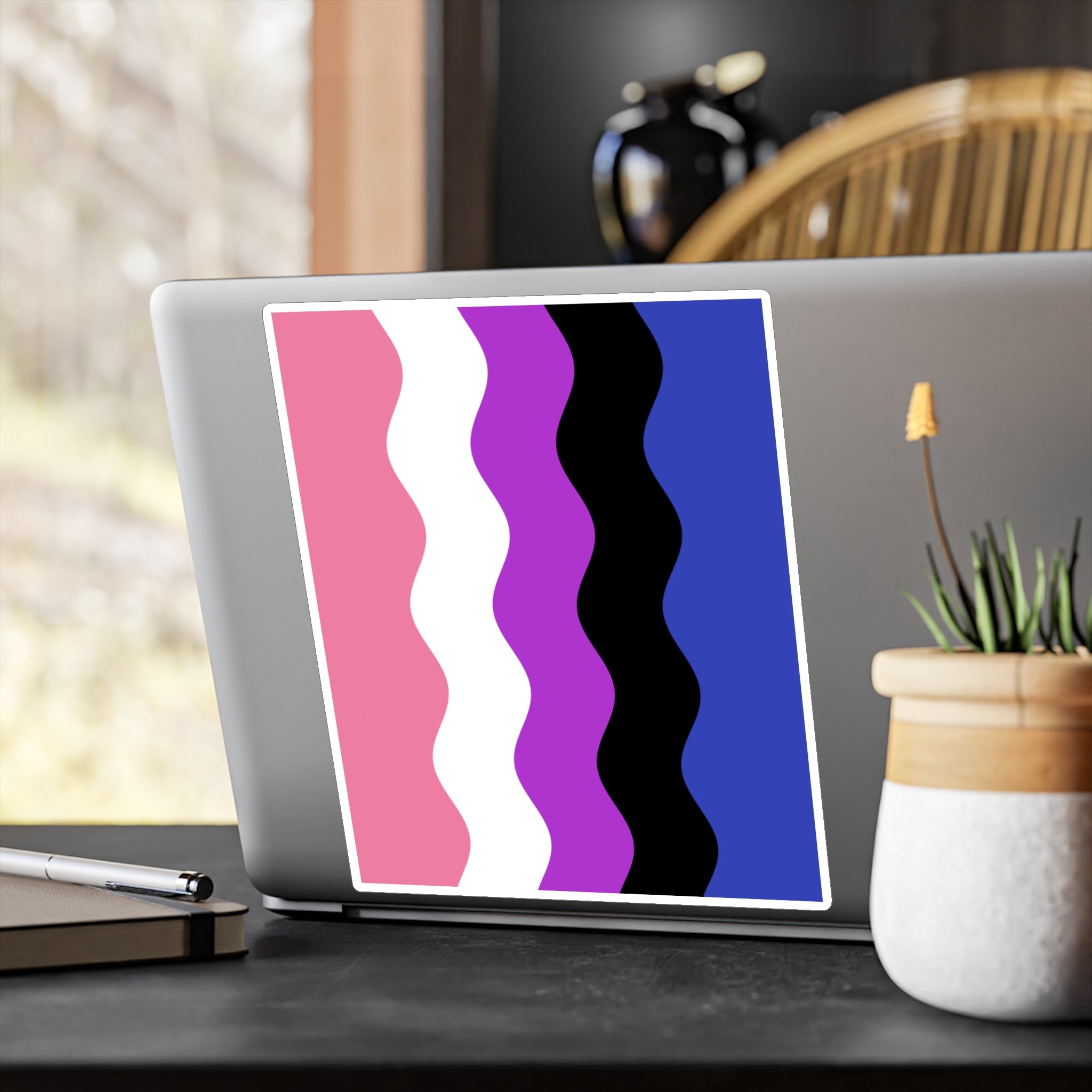 Genderfluid Flag Ripple Decal: Wavey Pride Sticker
