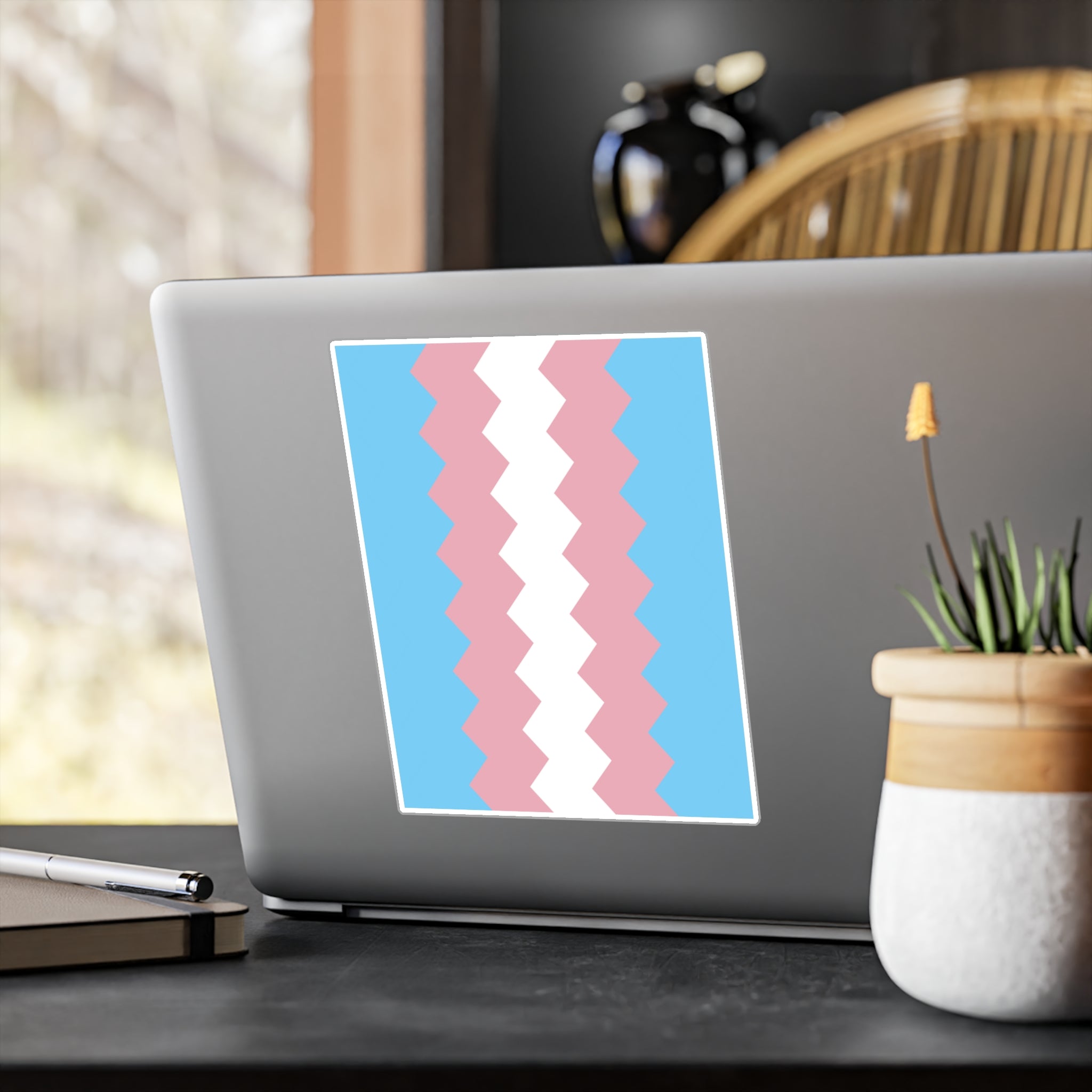 Transgender Flag Wavey Decal: Sharp Pride Sticker