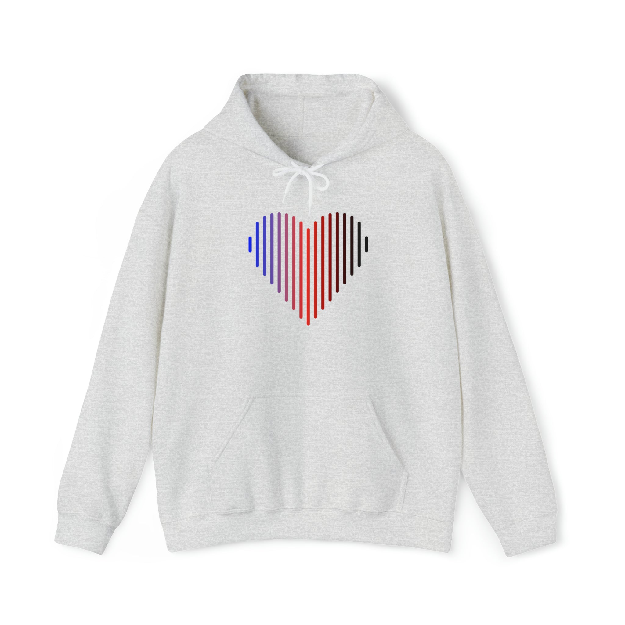 Polyamory Heart Lines Hoodie: Pride Gradient Sweater