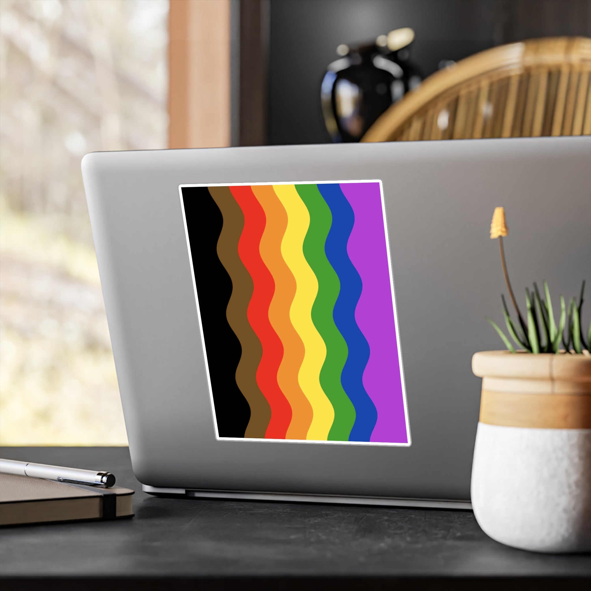 Philly Pride Flag Ripple Decal: Wavey Pride Sticker