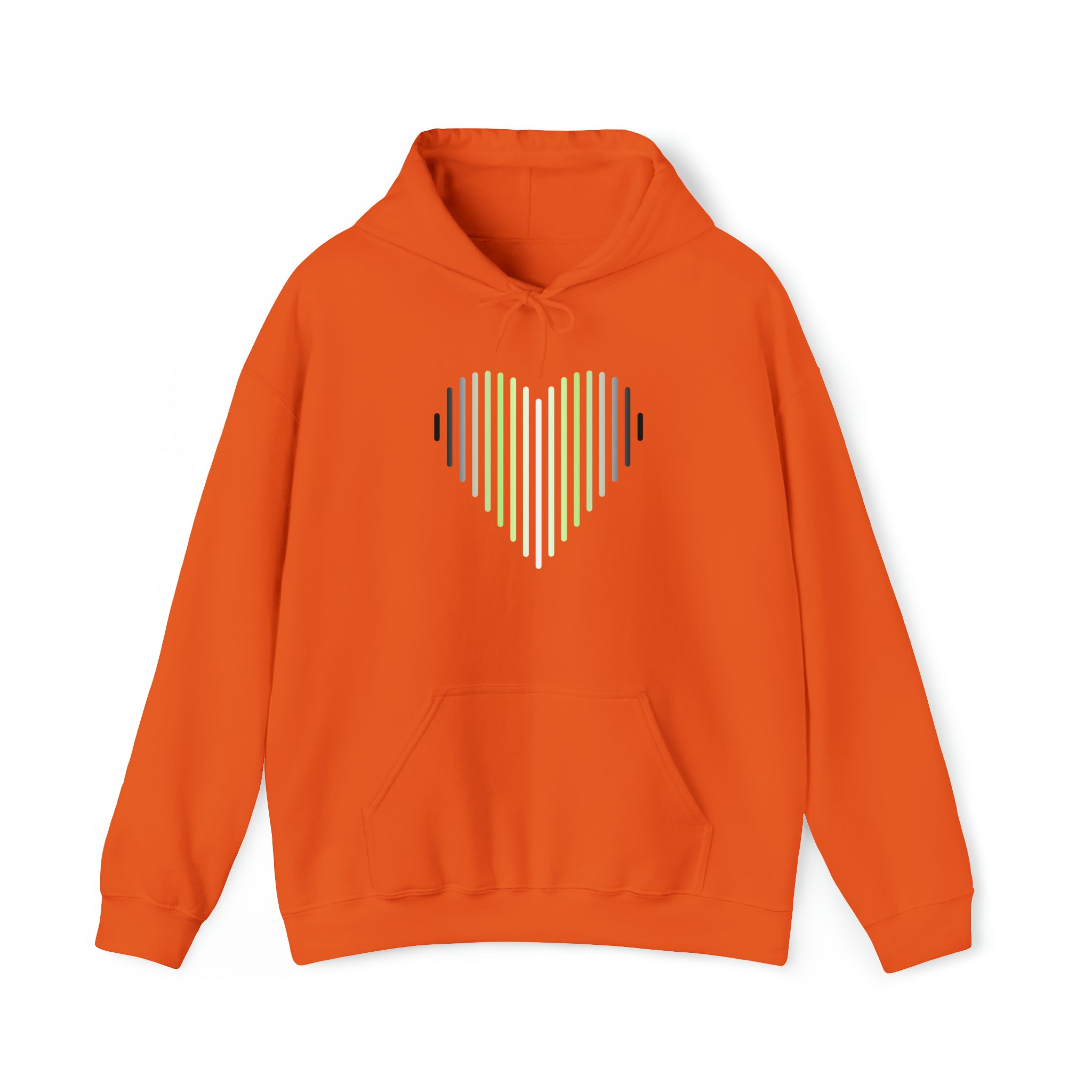 Agender Heart Lines Hoodie: Pride Gradient Sweater