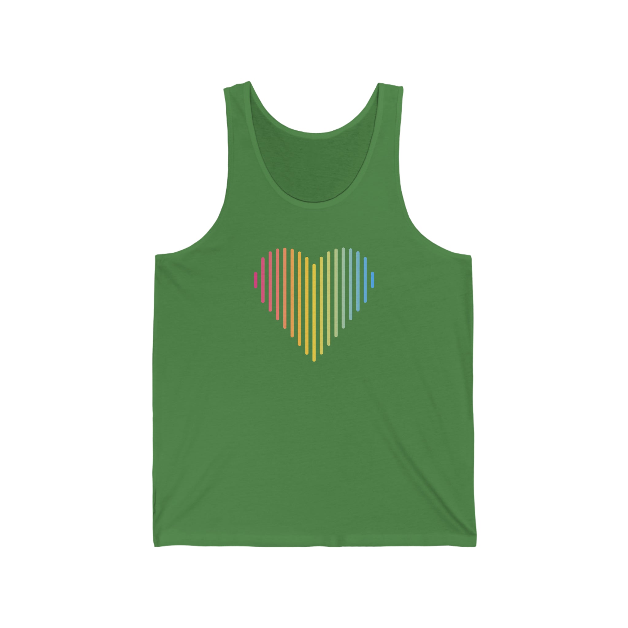 Pansexual Heart Lines Tank-Top: Pride Gradient Tank