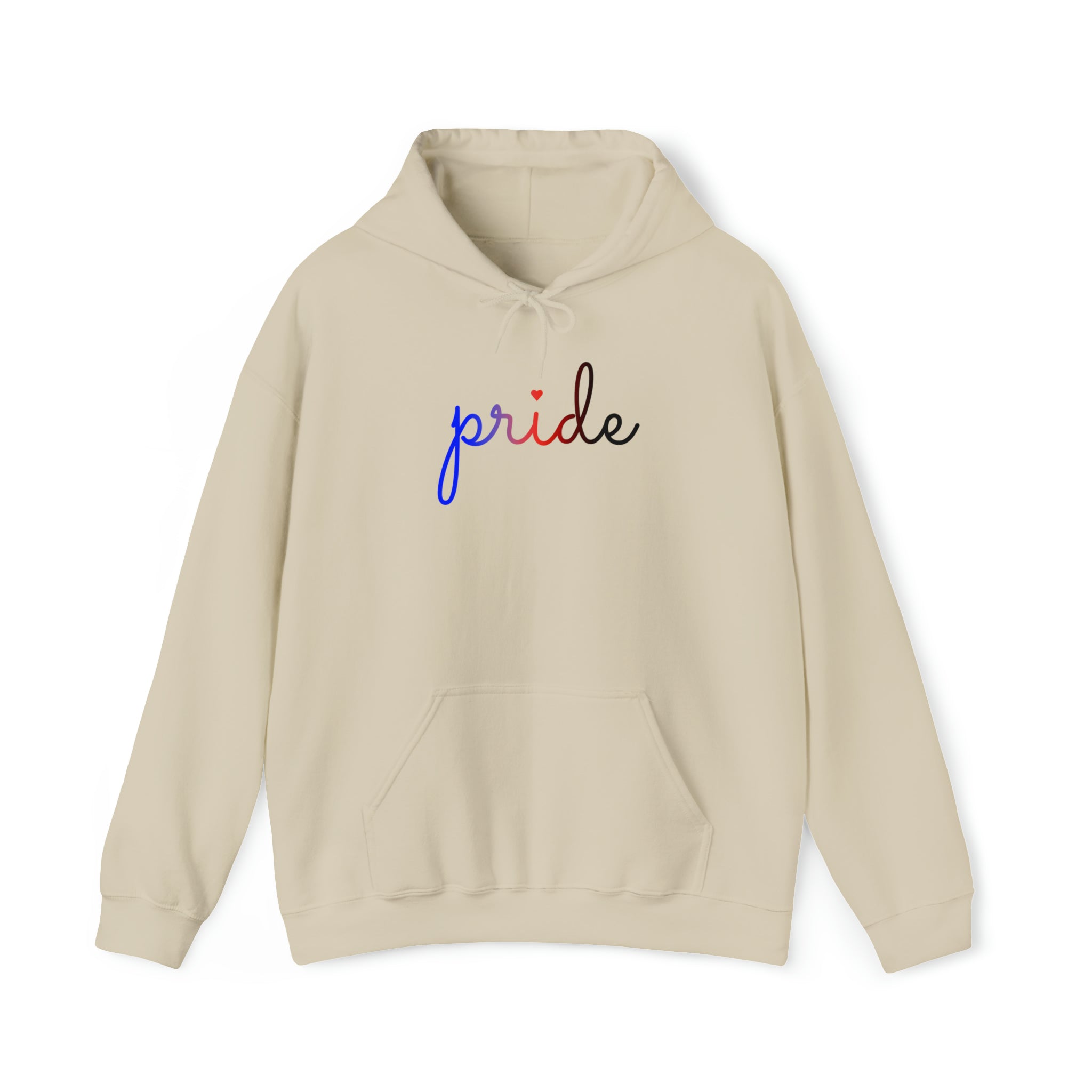 Polyamory Pride Hoodie: Flowing Cursive 'Pride' in Gradient Hues