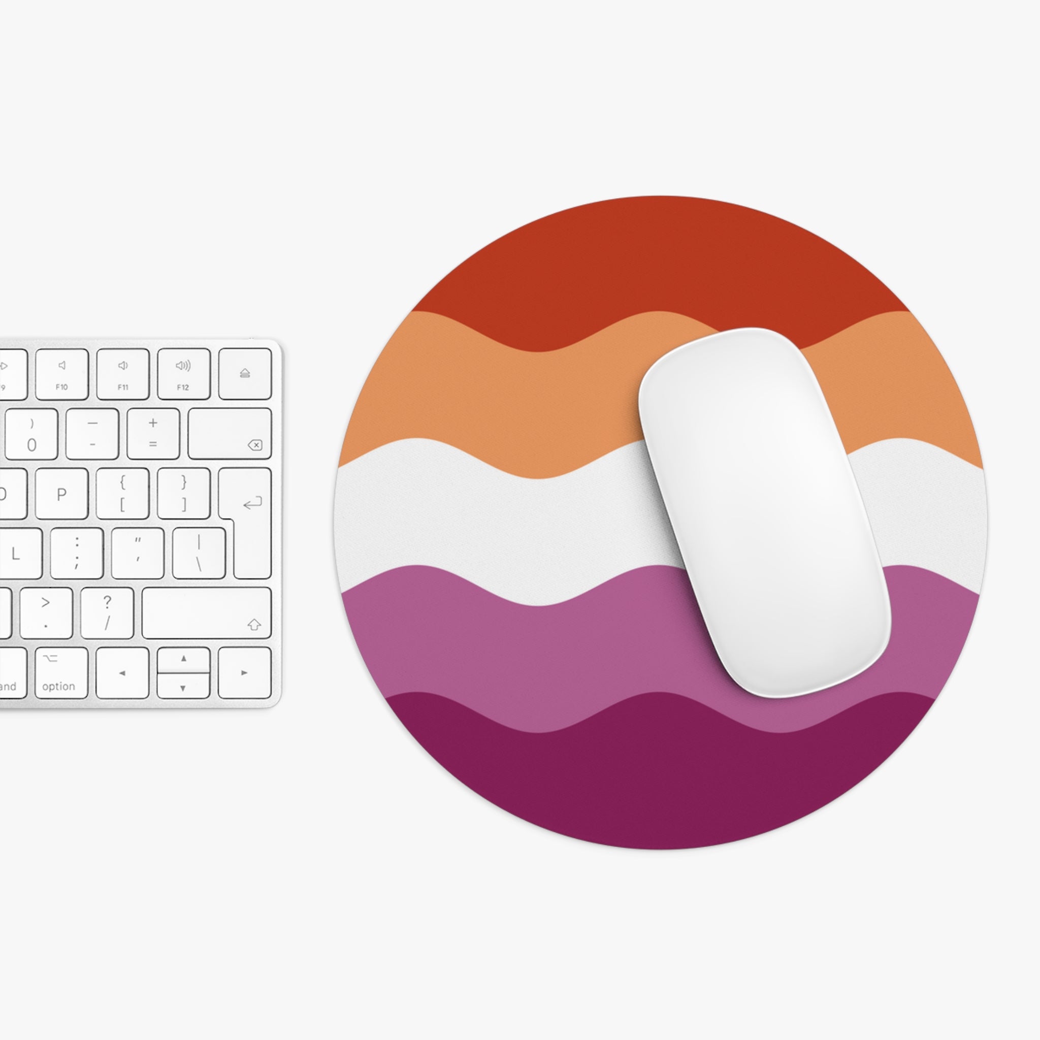Lesbian Pride Flag Ripple Mousepad: Wavey Design for Desk