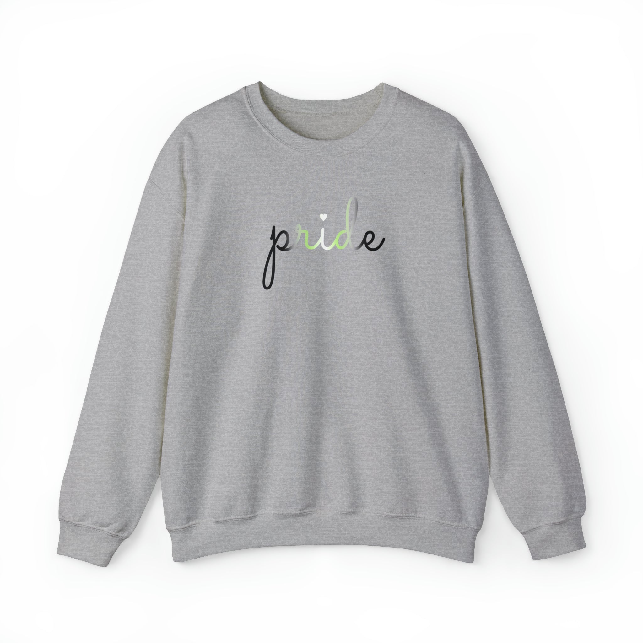 Agender Pride Sweater: Flowing Cursive 'Pride' in Gradient Hues
