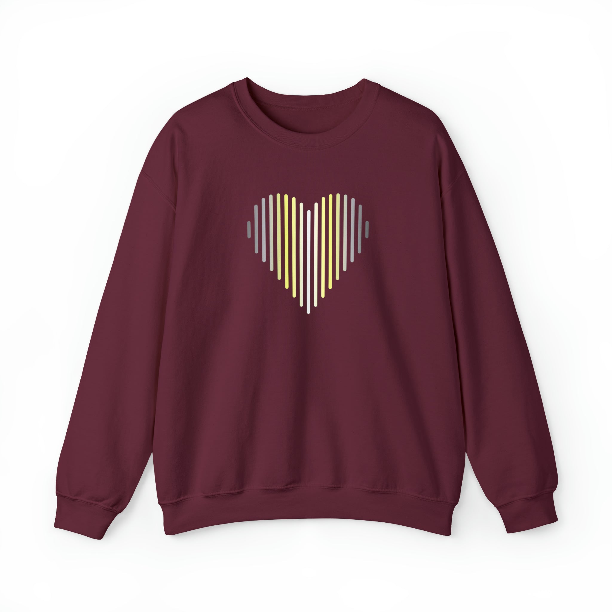 Demigender Heart Lines Sweater: Pride Gradient Sweatshirt