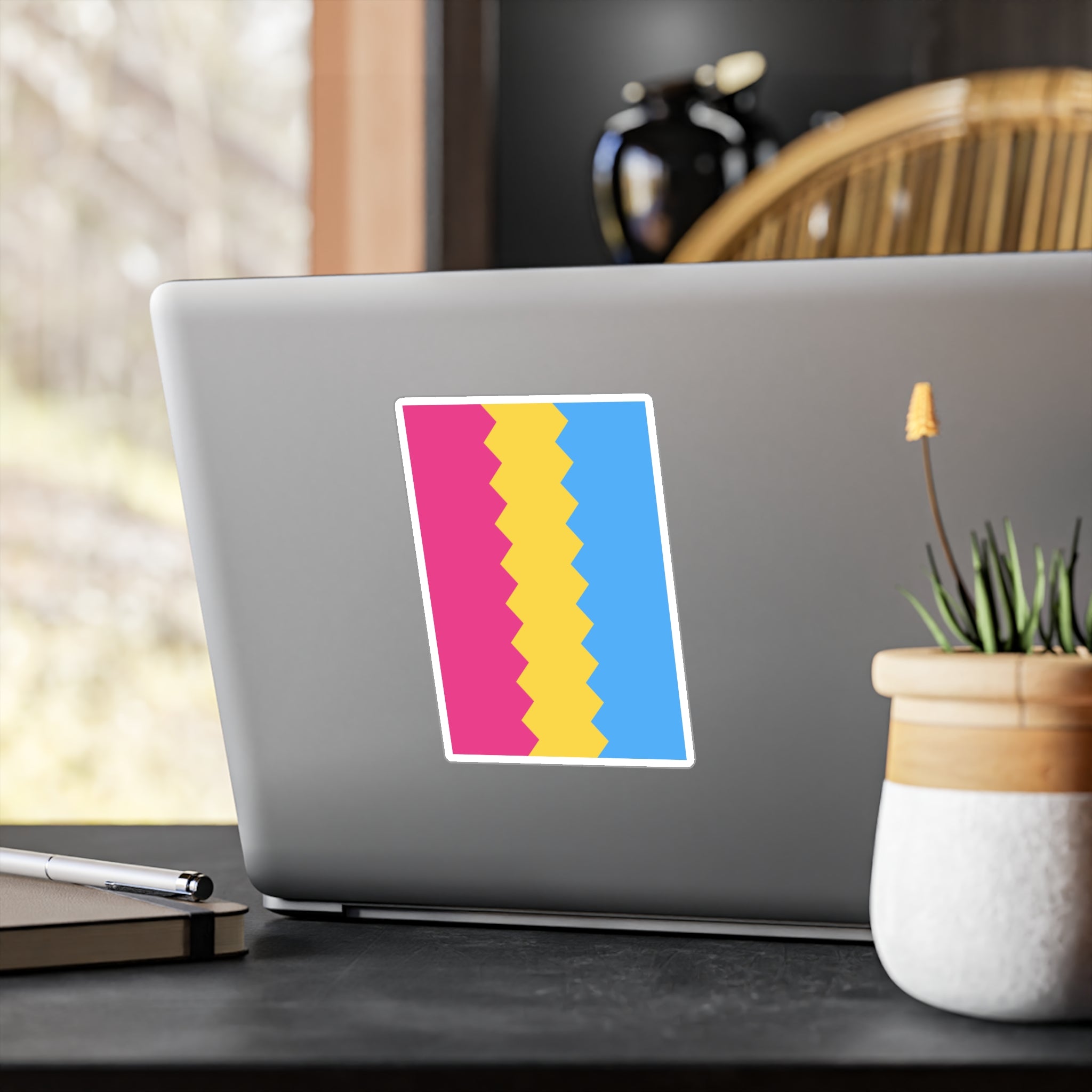 Pansexual Flag Wavey Decal: Sharp Pride Sticker