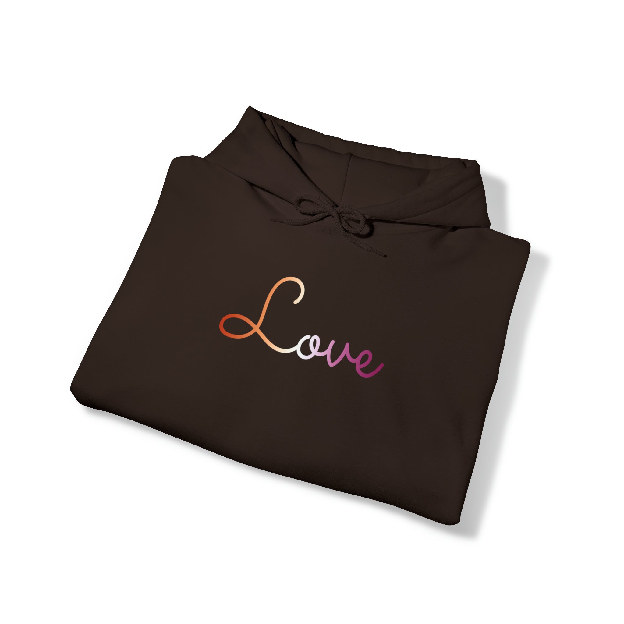 Lesbian Love Script Hoodie: Subtly Elegant Pride Sweatshirt