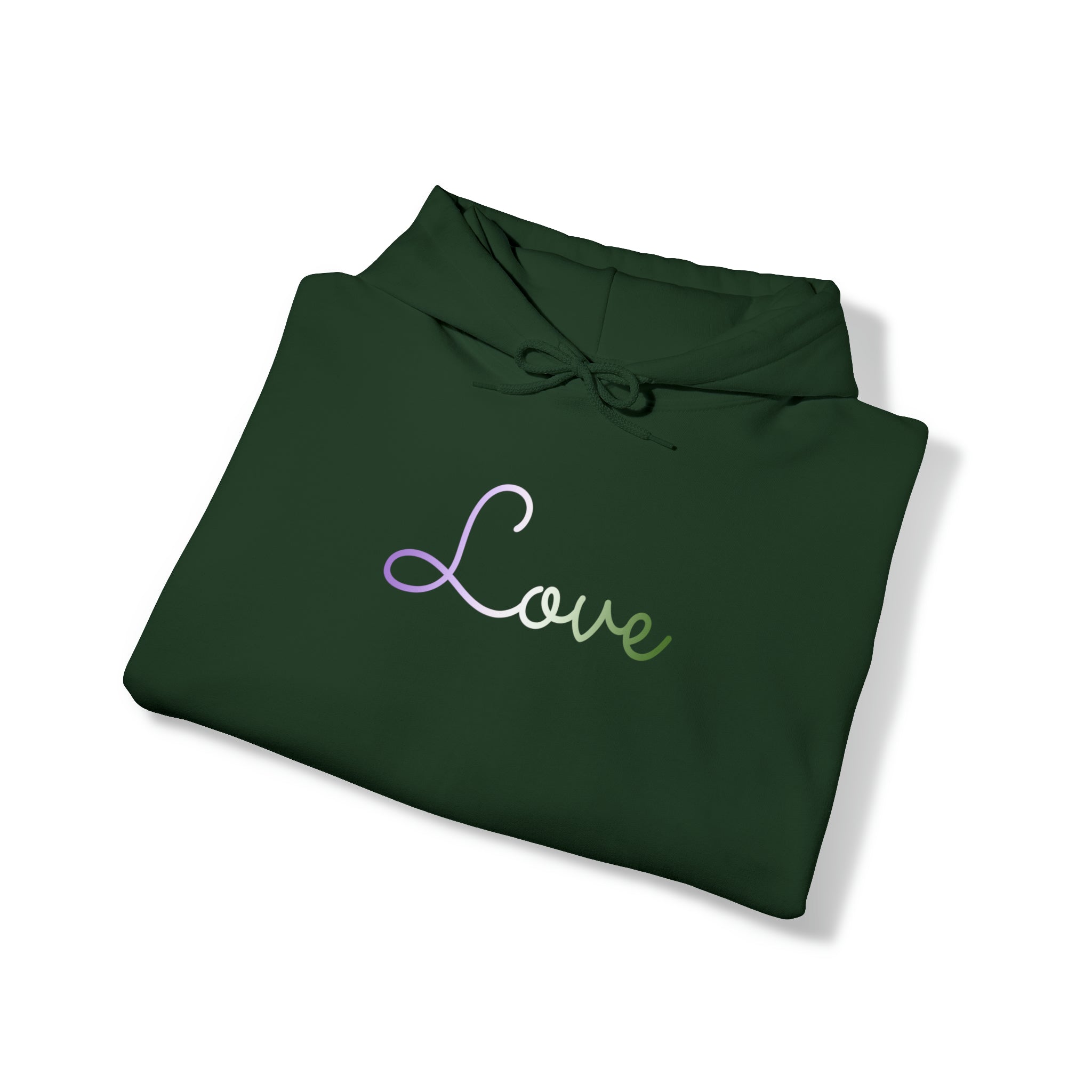 Genderqueer Love Script Hoodie: Subtly Elegant Pride Sweatshirt
