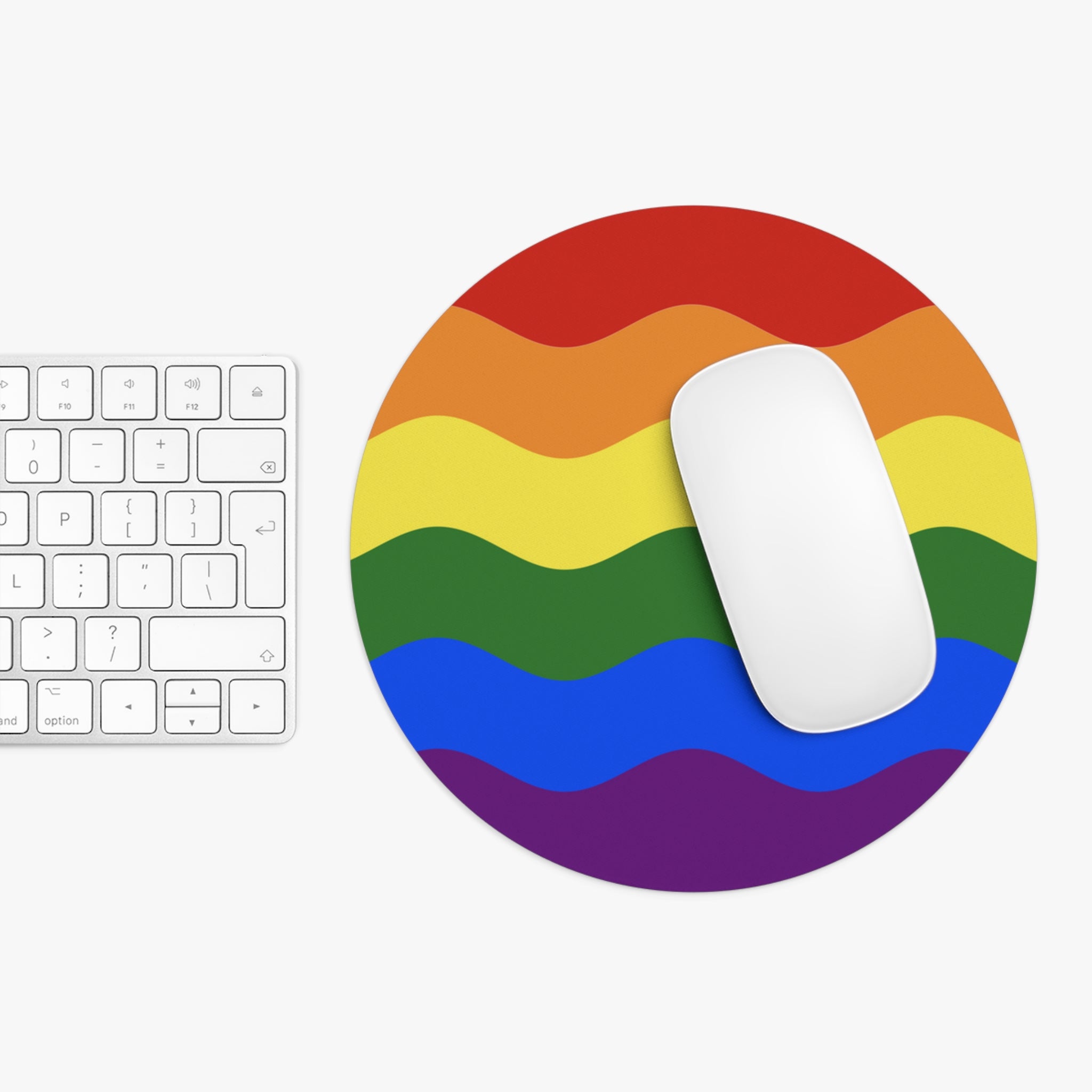 Pride Flag Ripple Mousepad: Wavey Design for Desk