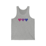 Bisexual Flag Hearts Tank-Top: Pride LGBTQ+ Gradient Design