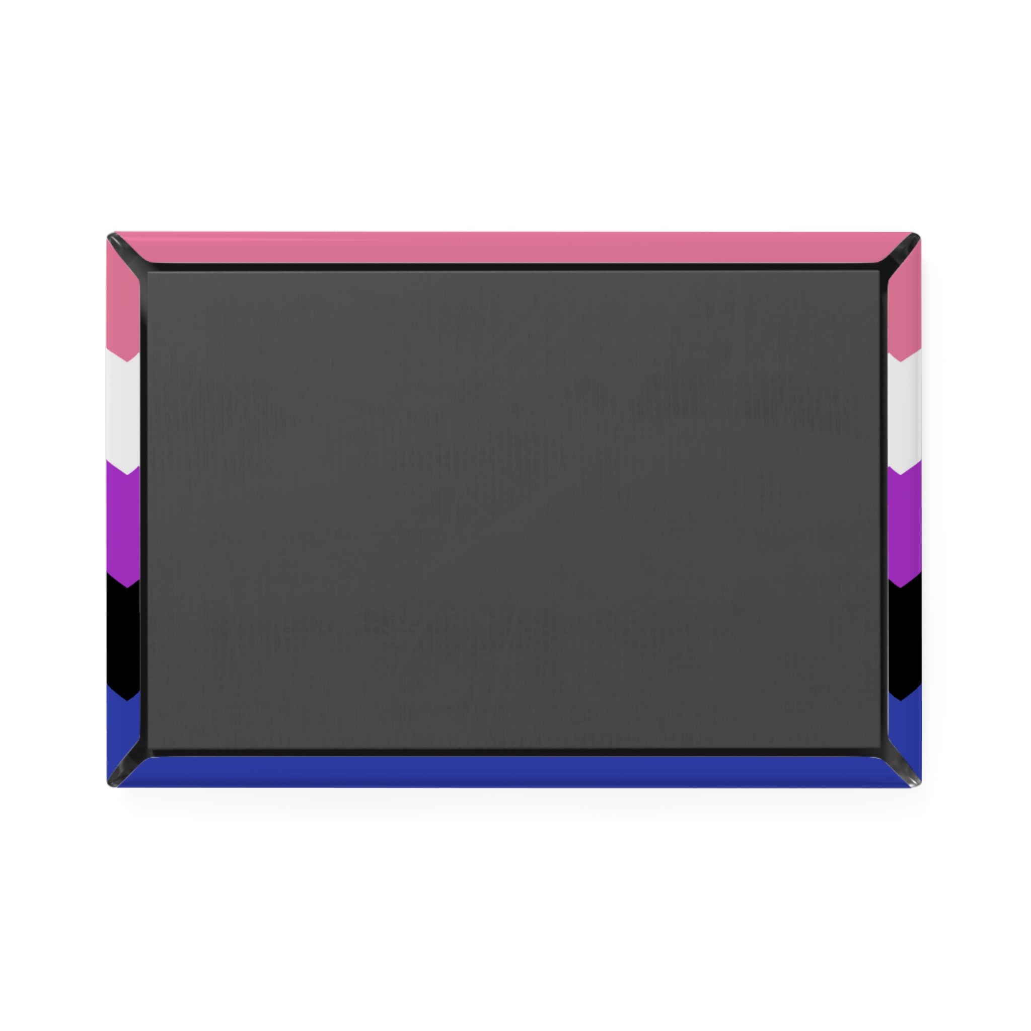 Genderfluid Pride Flag Magnet: Wavey Rectangle Button for Fridge