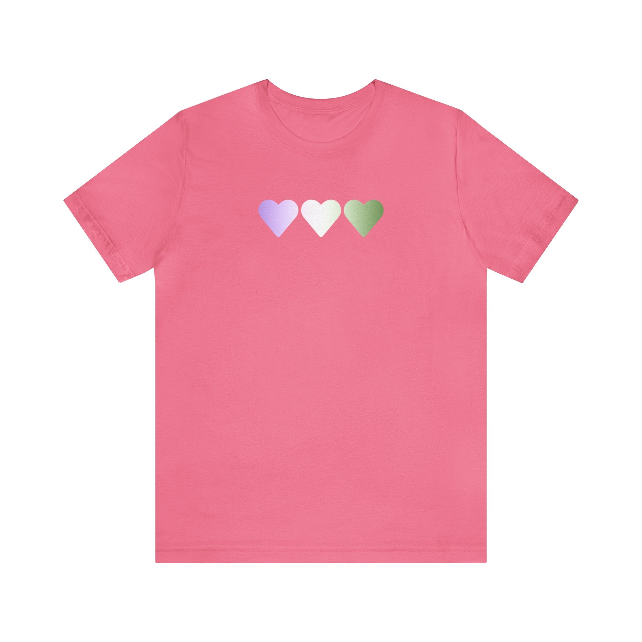 Genderqueer Flag Hearts T-Shirt: Pride LGBTQ+ Gradient Design