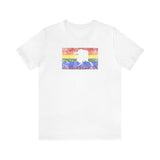 Alaska Pride Flag Tee: Rainbow LGBTQ+ State Silhouette Distressed Shirt