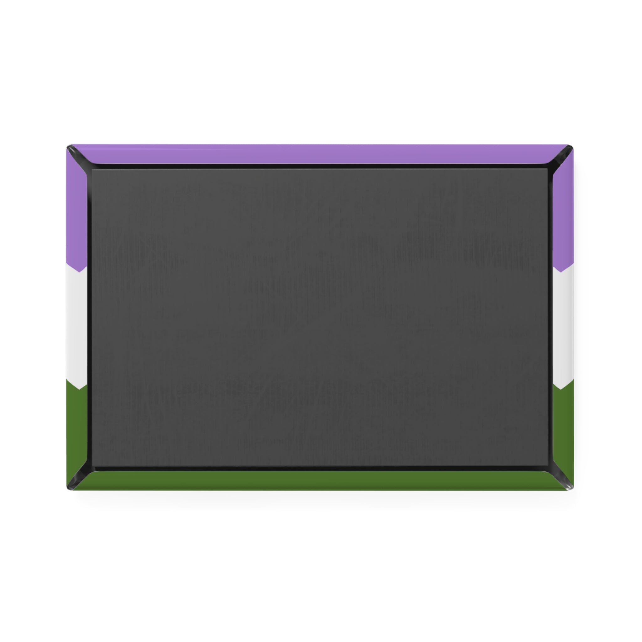 Genderqueer Pride Flag Magnet: Wavey Rectangle Button for Fridge