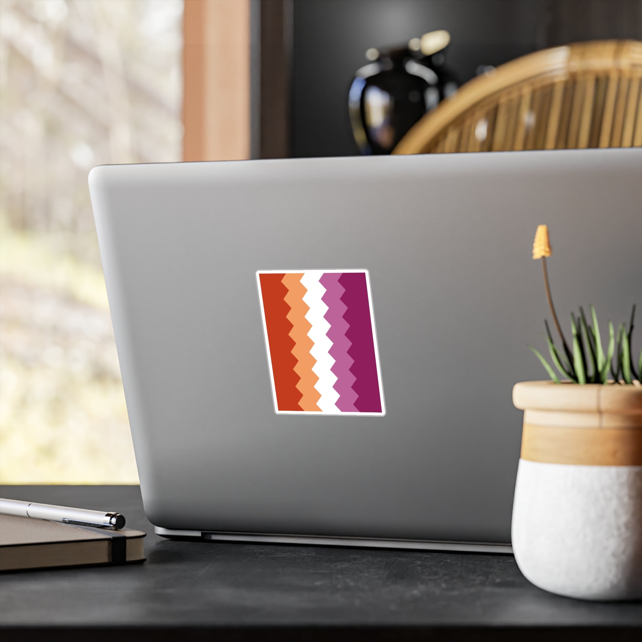 Lesbian Pride Flag Wavey Decal: Sharp Pride Sticker