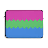Polysexual Pride Flag Laptop Sleeve: Wavey Print Protective Case