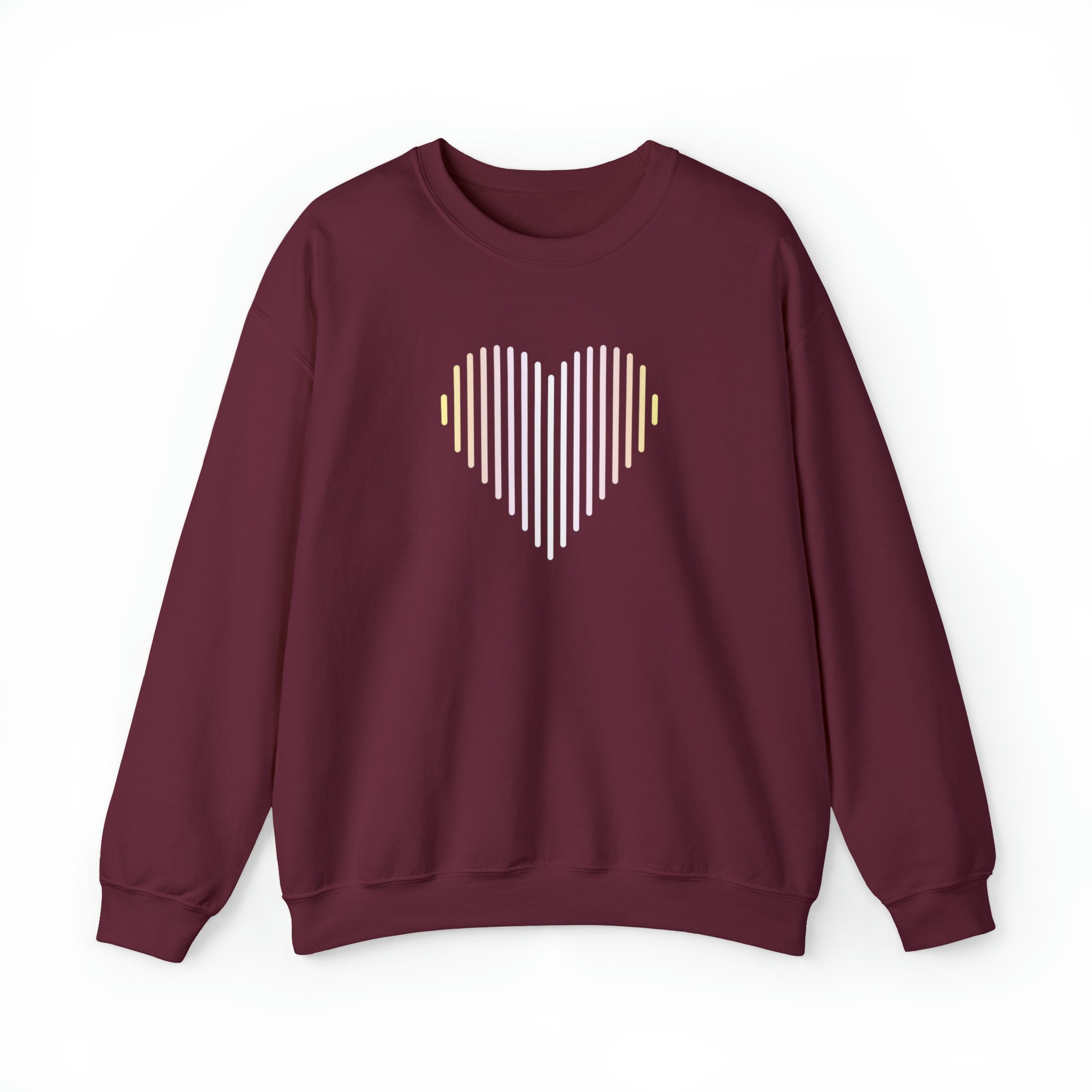 Pangender Heart Lines Sweater: Pride Gradient Sweatshirt