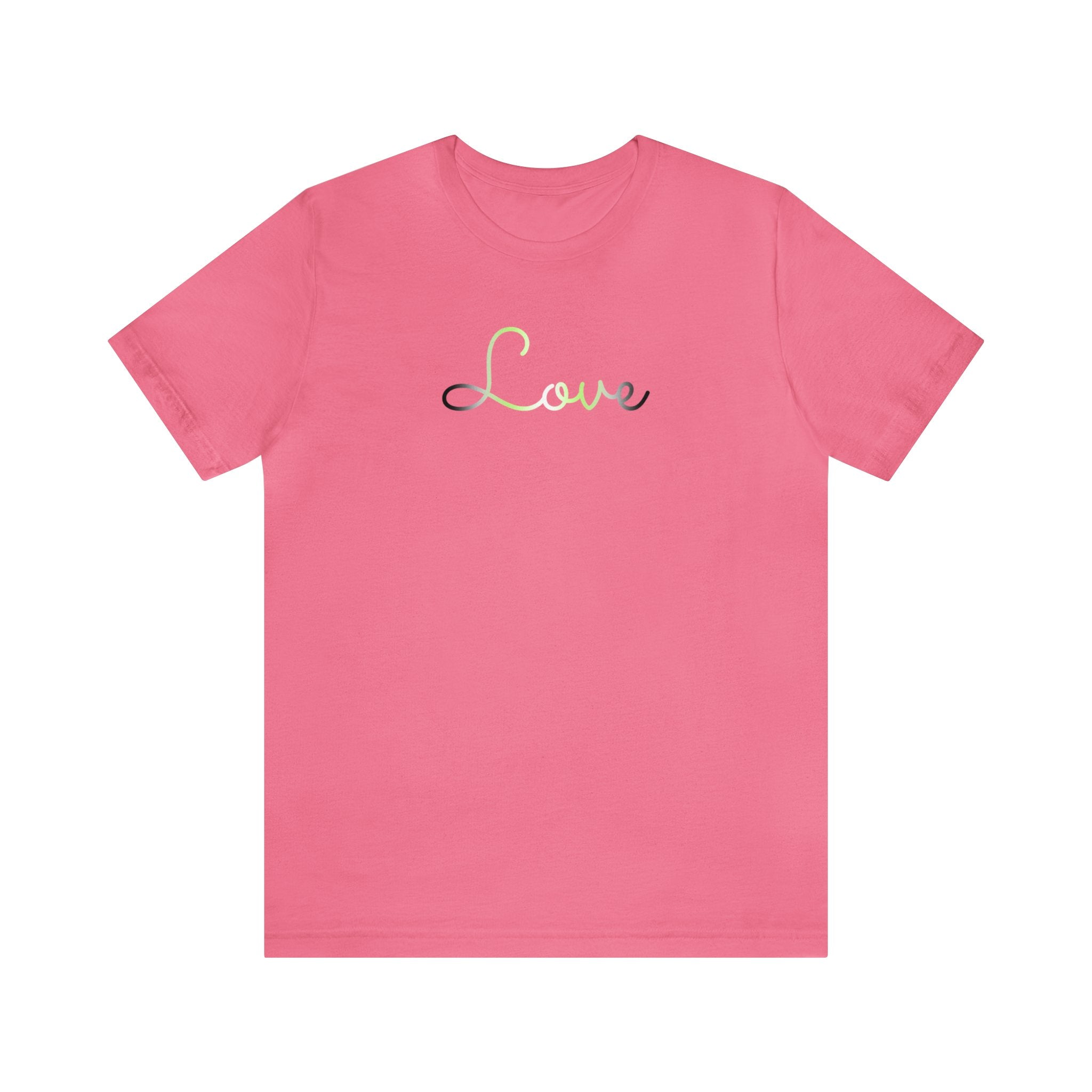Agender Love Script Tee: Subtly Elegant Pride T-Shirt