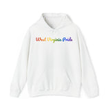 West Virginia Pride Hoodie: Flowing Cursive Design with LGBTQ+ Gradient