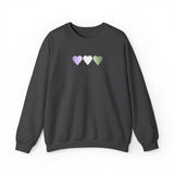 Genderqueer Flag Hearts Sweatshirt: Pride LGBTQ+ Gradient Design