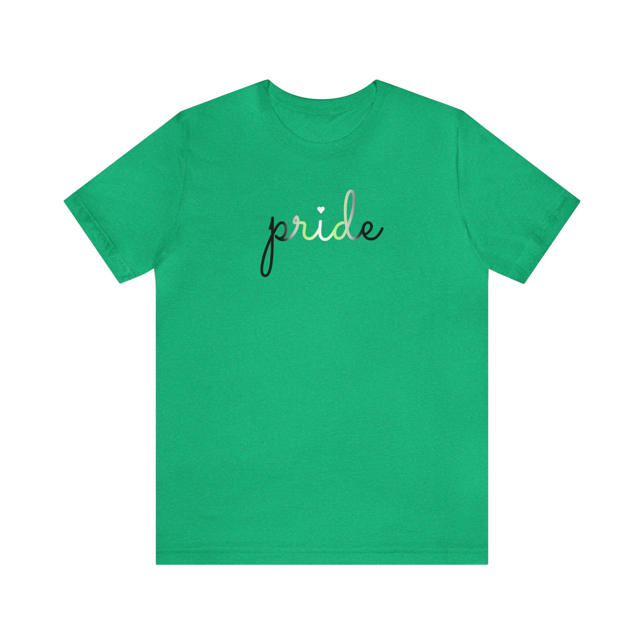 Agender Pride T-Shirt: Flowing Cursive 'Pride' in Gradient Hues