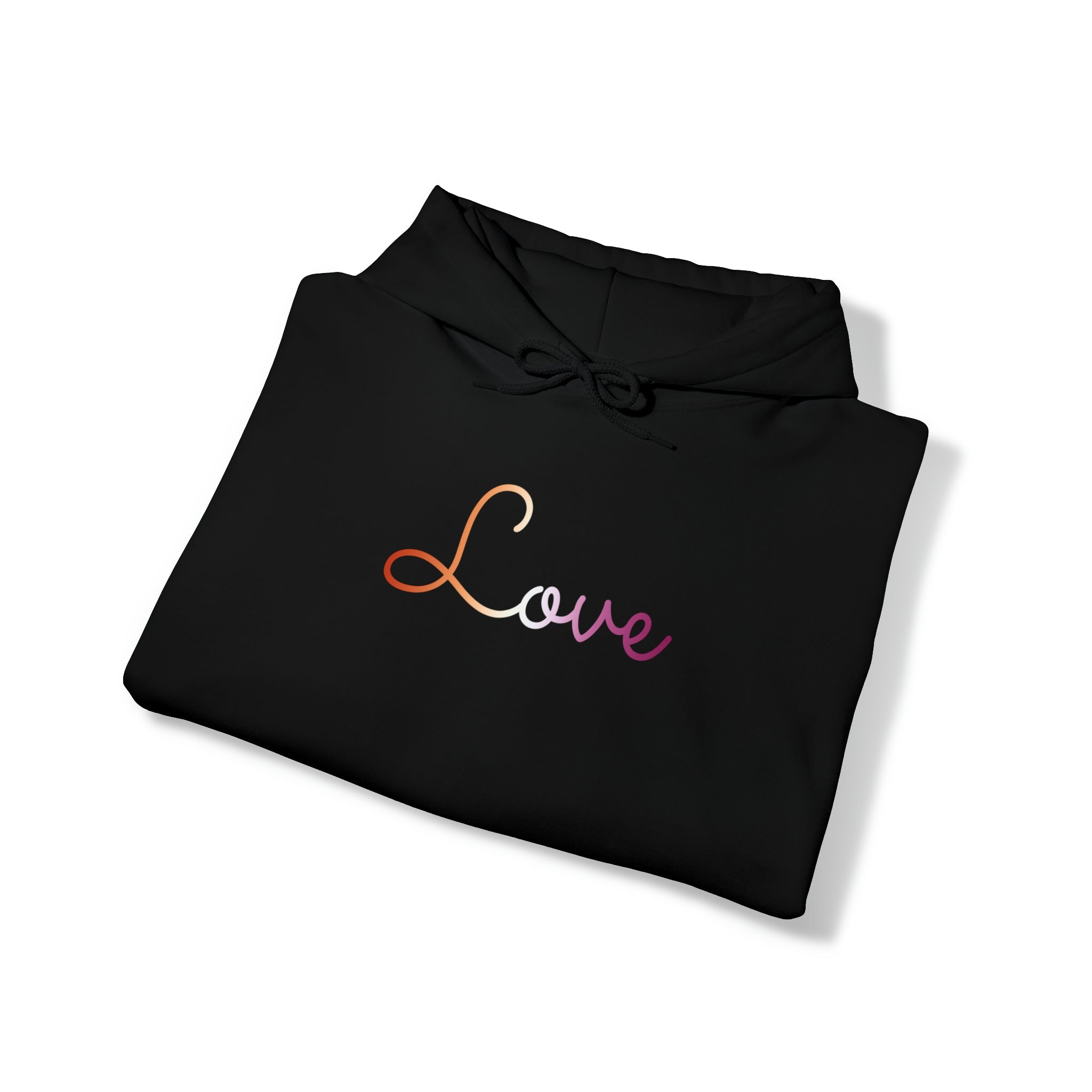 Lesbian Love Script Hoodie: Subtly Elegant Pride Sweatshirt