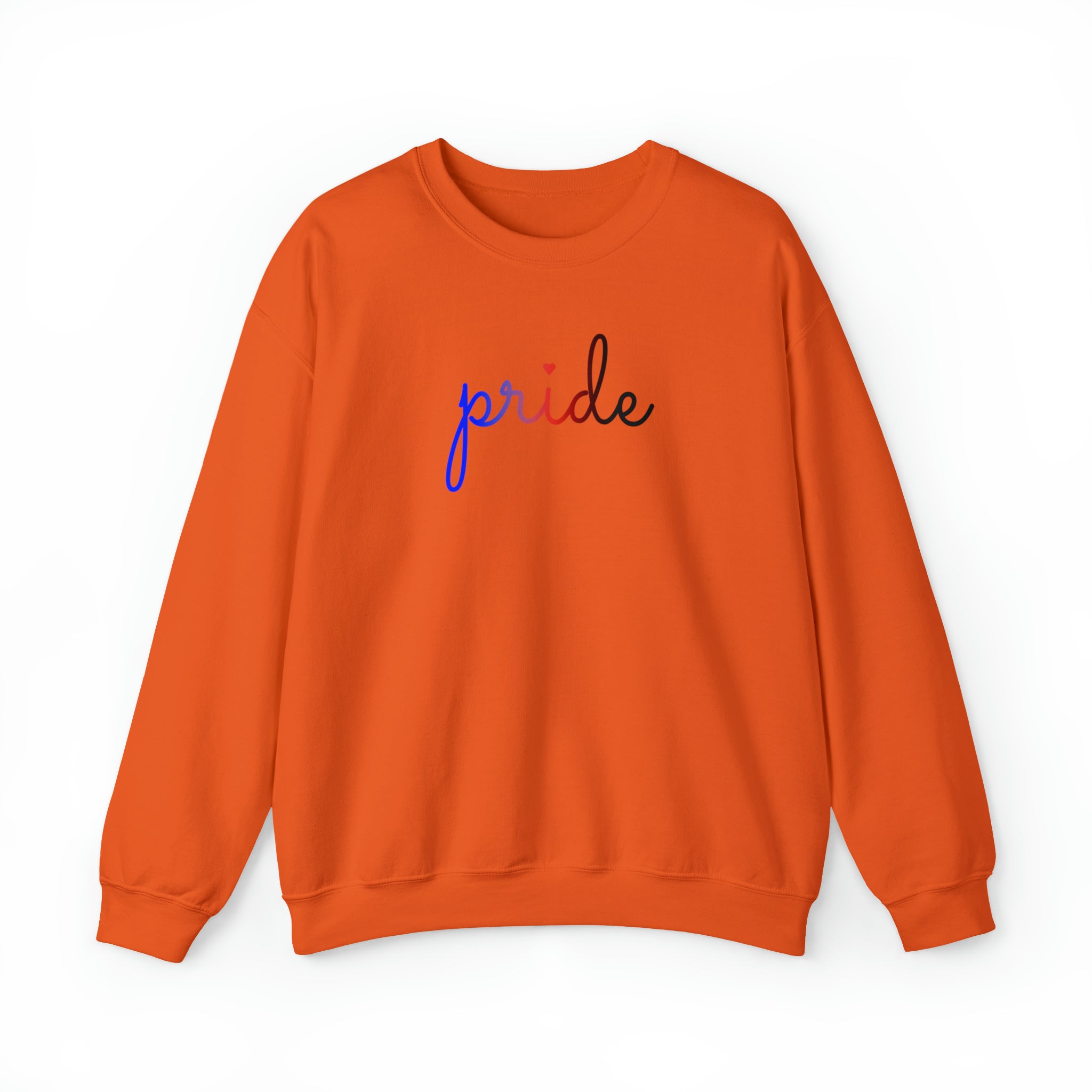 Polyamory Pride Sweater: Flowing Cursive 'Pride' in Gradient Hues