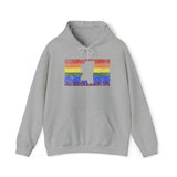 Mississippi Pride Flag Hoodie: Rainbow LGBTQ+ State Silhouette Distressed Hooded Sweatshirt
