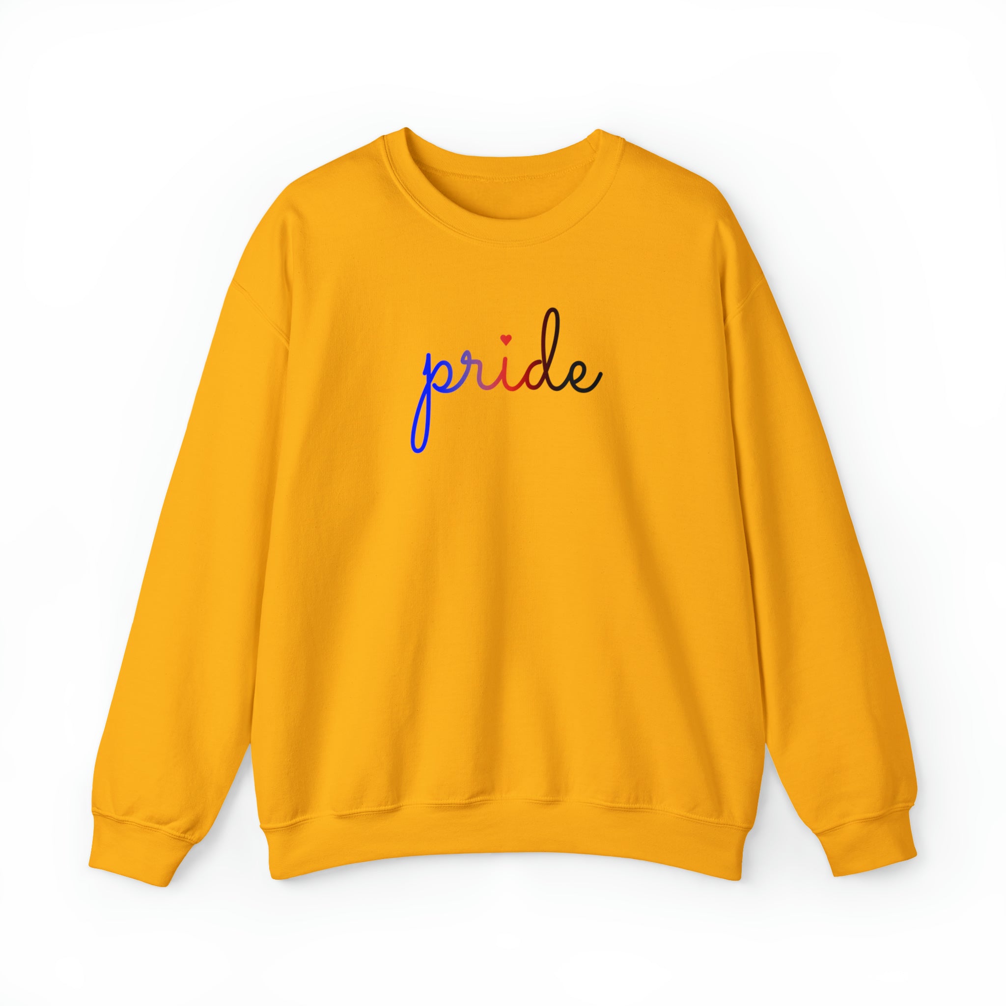 Polyamory Pride Sweater: Flowing Cursive 'Pride' in Gradient Hues