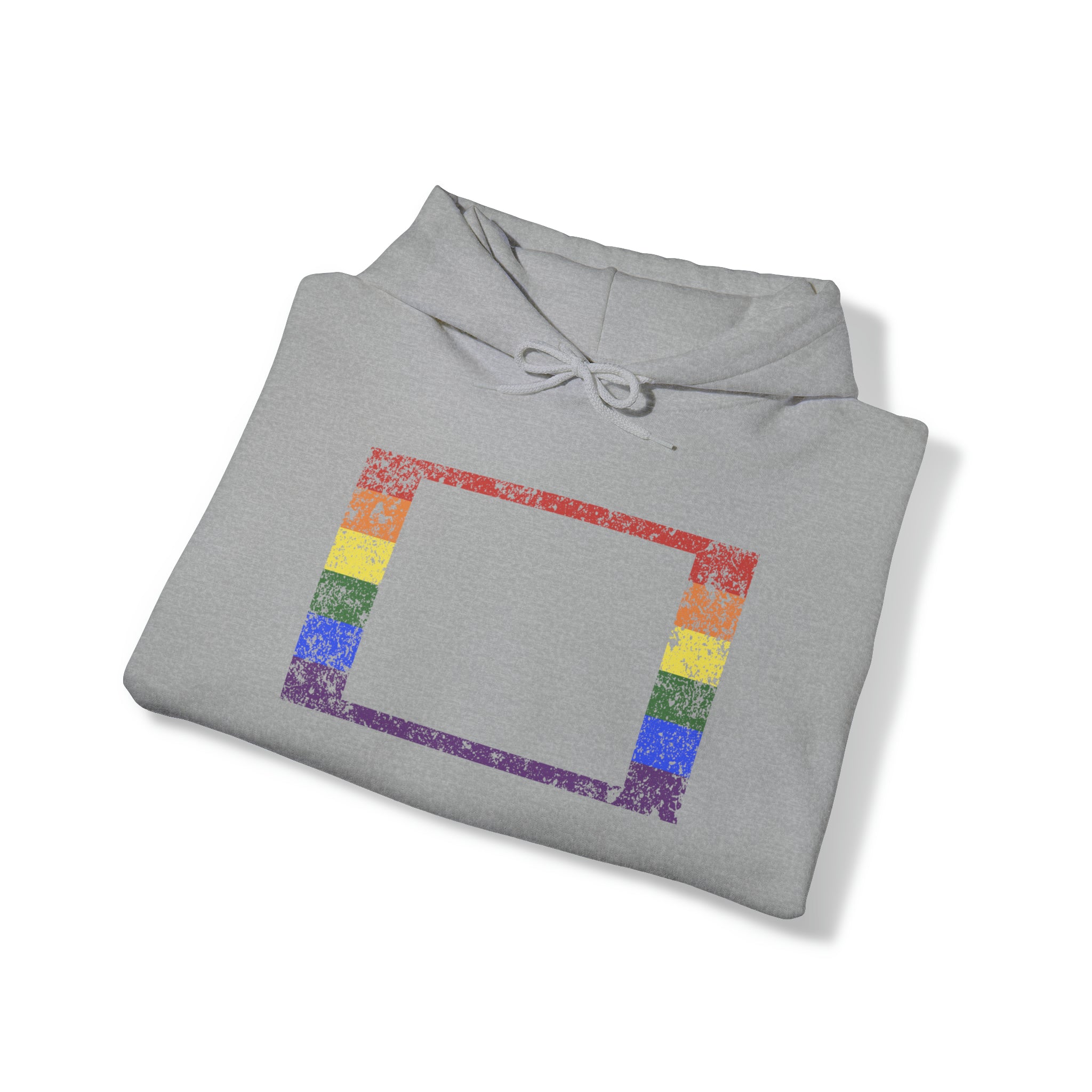 Colorado Pride Flag Hoodie: Rainbow LGBTQ+ State Silhouette Distressed Hooded Sweatshirt