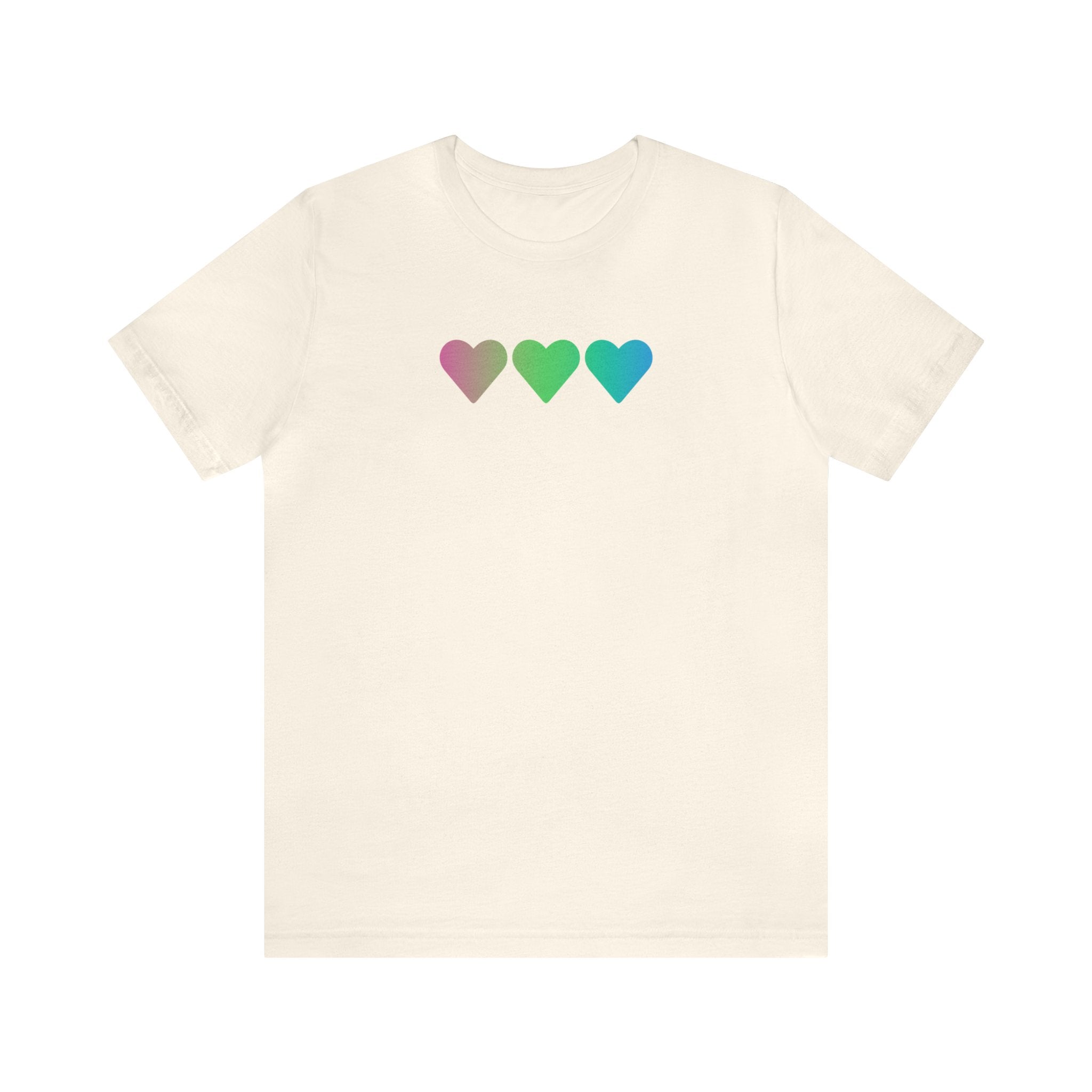 Polysexual Flag Hearts T-Shirt: Pride LGBTQ+ Gradient Design