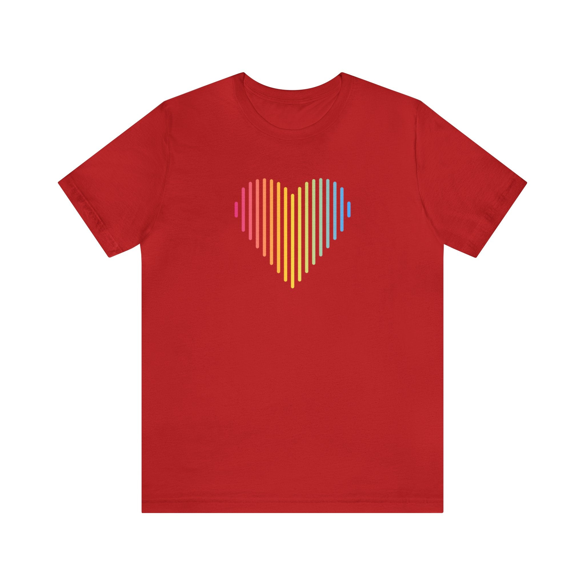 Pansexual Heart Lines T-Shirt: Pride Gradient Tee