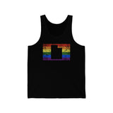 Utah Pride Flag Tank: Rainbow LGBTQ+ State Silhouette Distressed Tank-Top