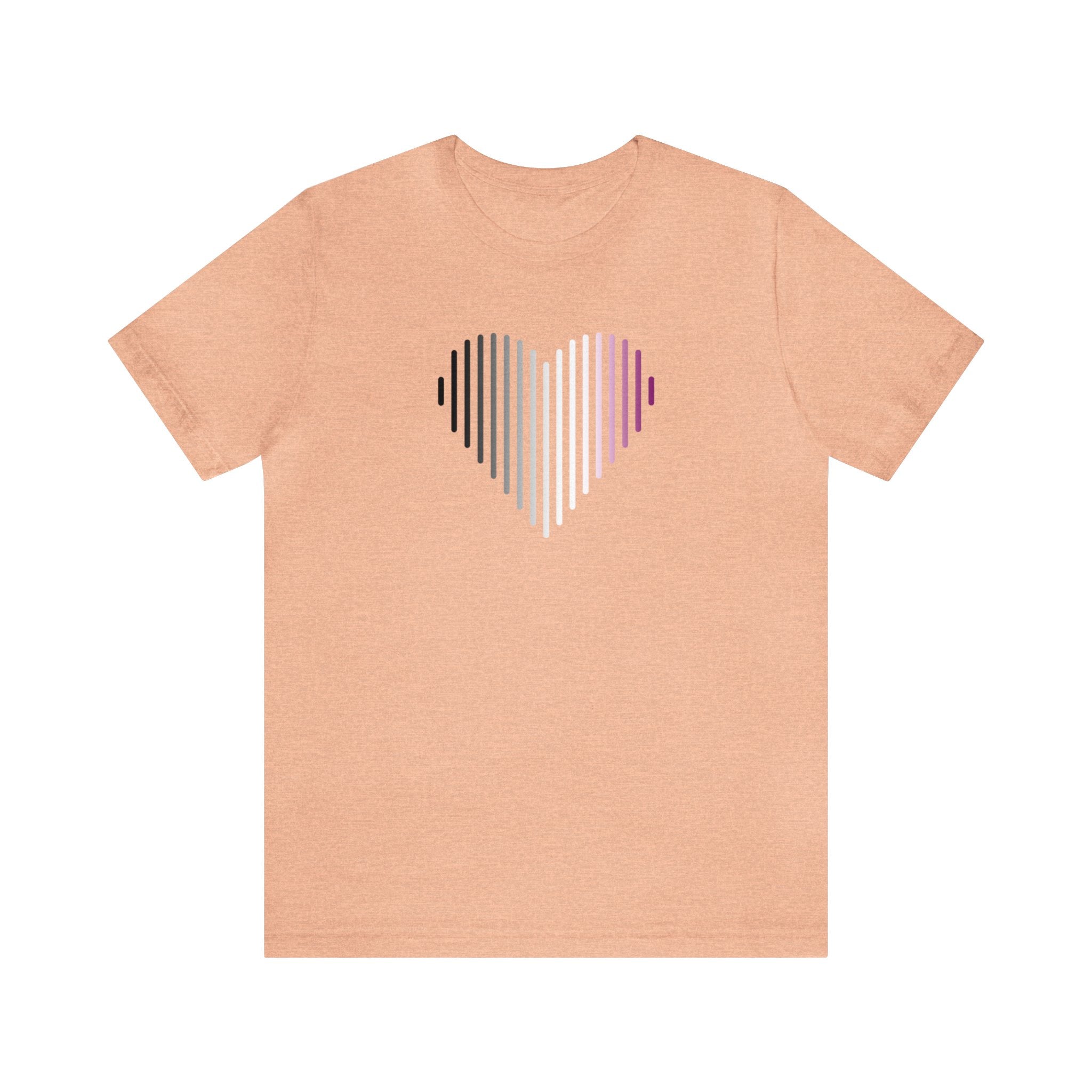 Asexual Heart Lines T-Shirt: Pride Gradient Tee