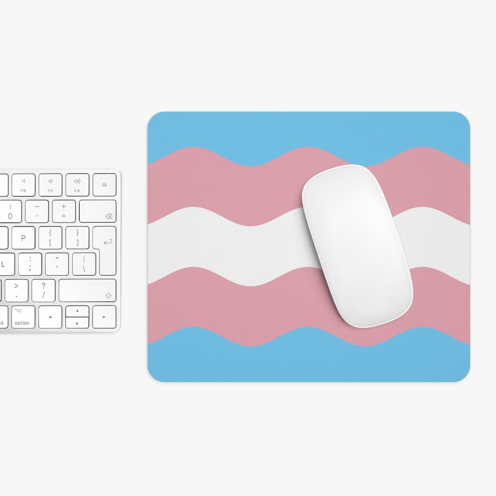 Transgender Flag Ripple Mousepad: Wavey Design for Desk