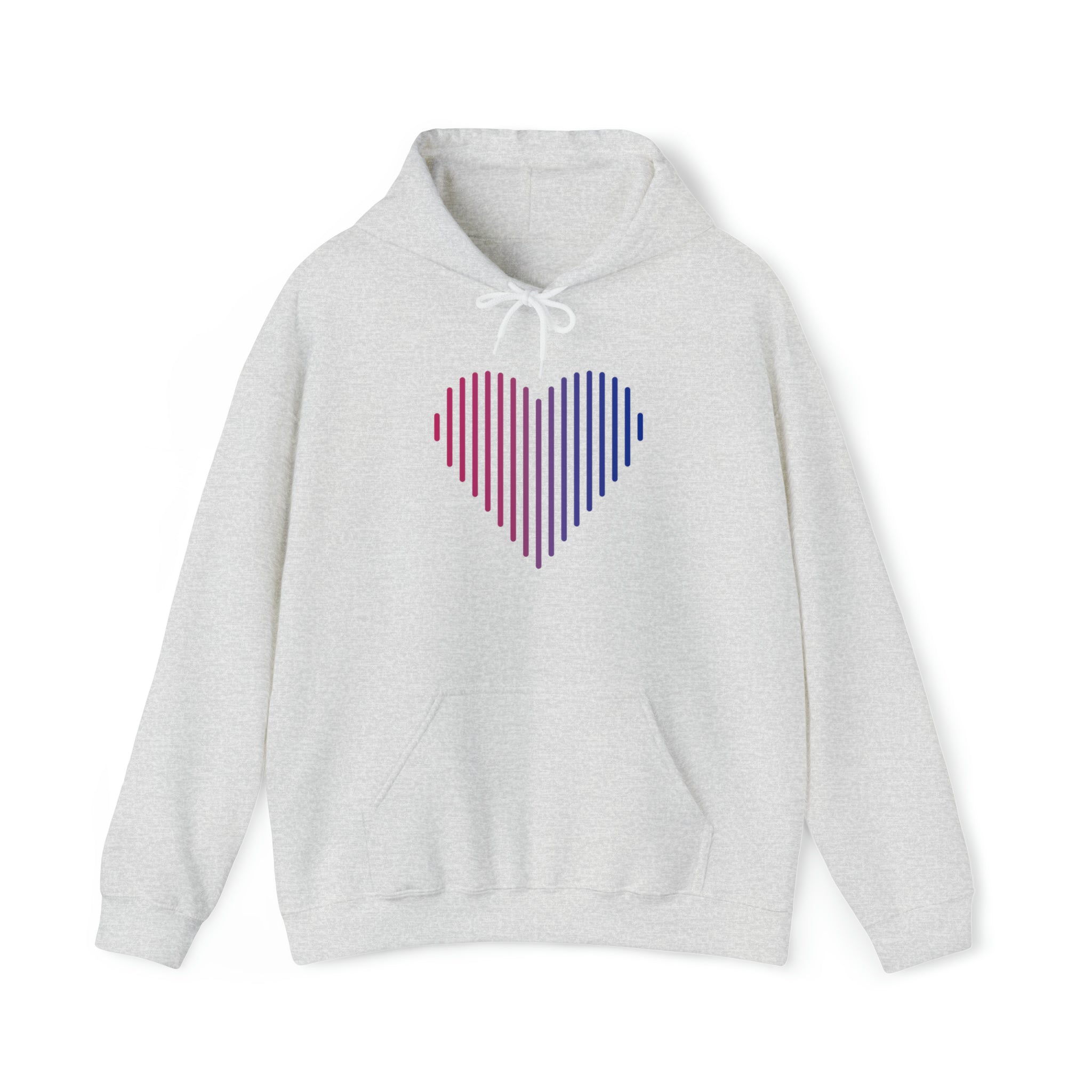Bisexual Heart Lines Hoodie: Pride Gradient Sweater
