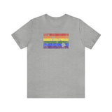 Hawaii Pride Flag Tee: Rainbow LGBTQ+ State Silhouette Distressed Shirt