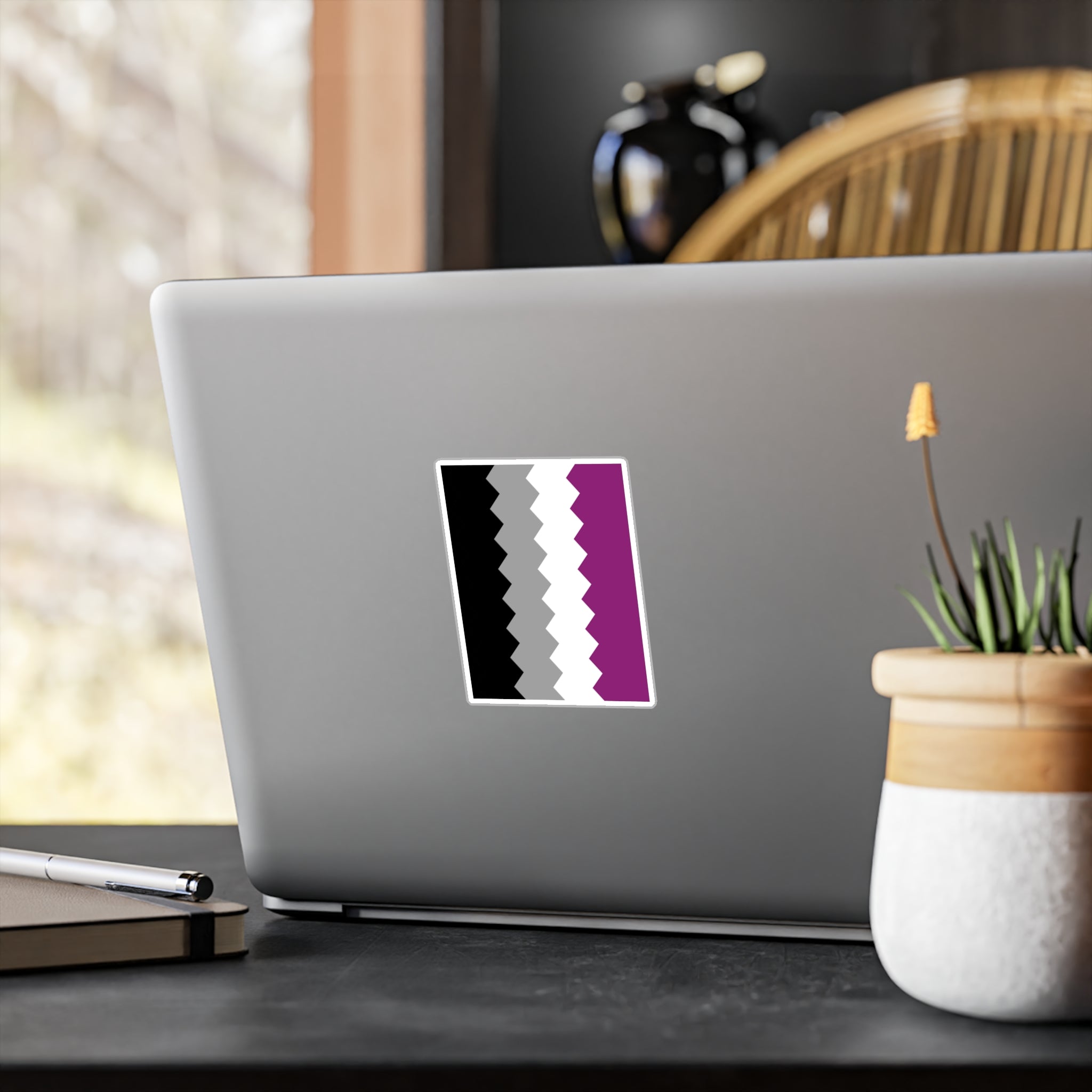 Asexual Flag Wavey Decal: Sharp Pride Sticker