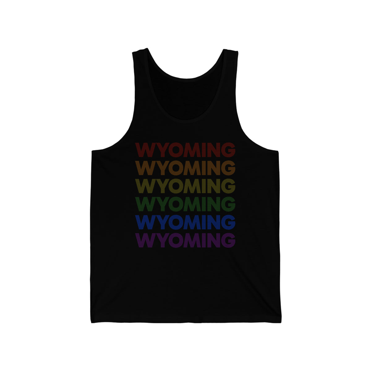Wyoming LGBTQ+ Pride Flag, Faded Black Tank-Top