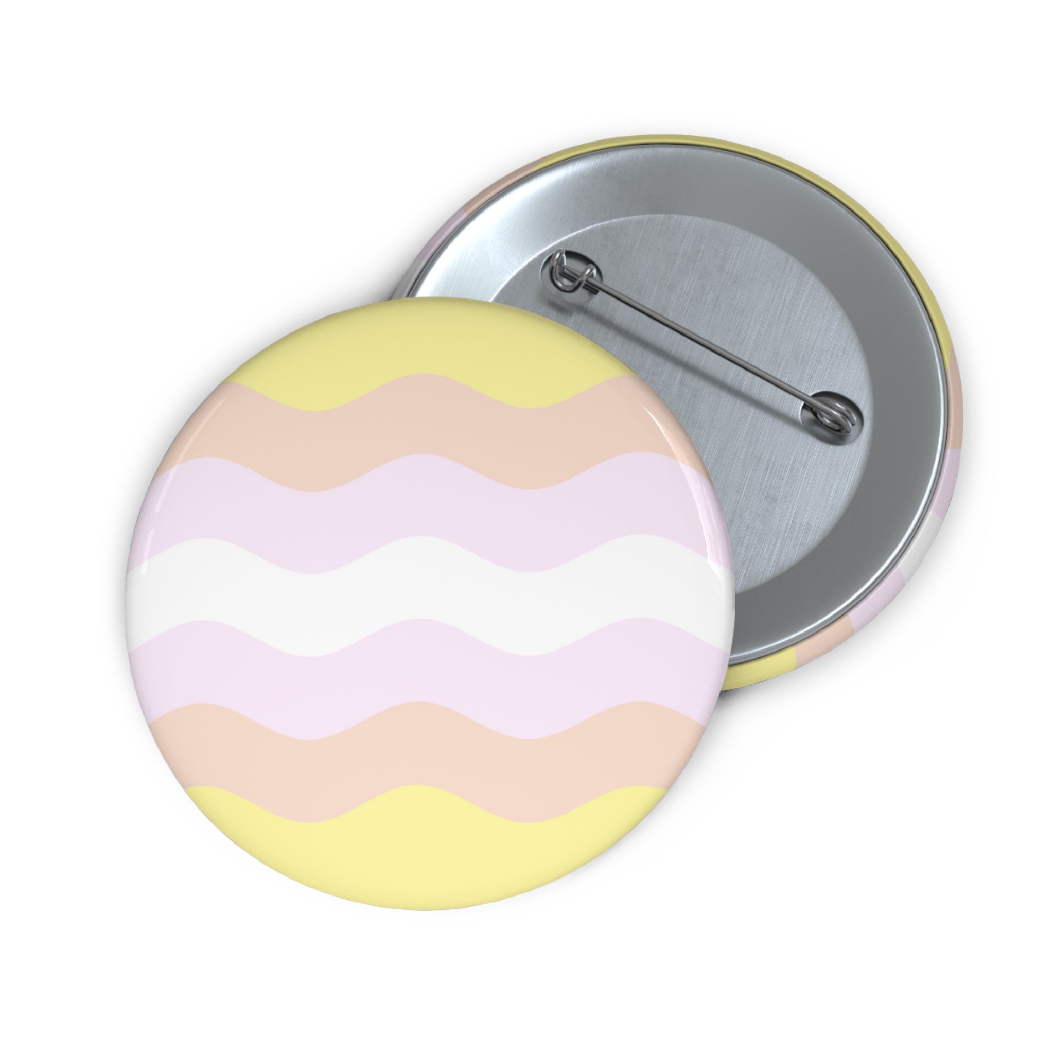 Pangender Pride Flag Pin: Round Button with Wavey Design