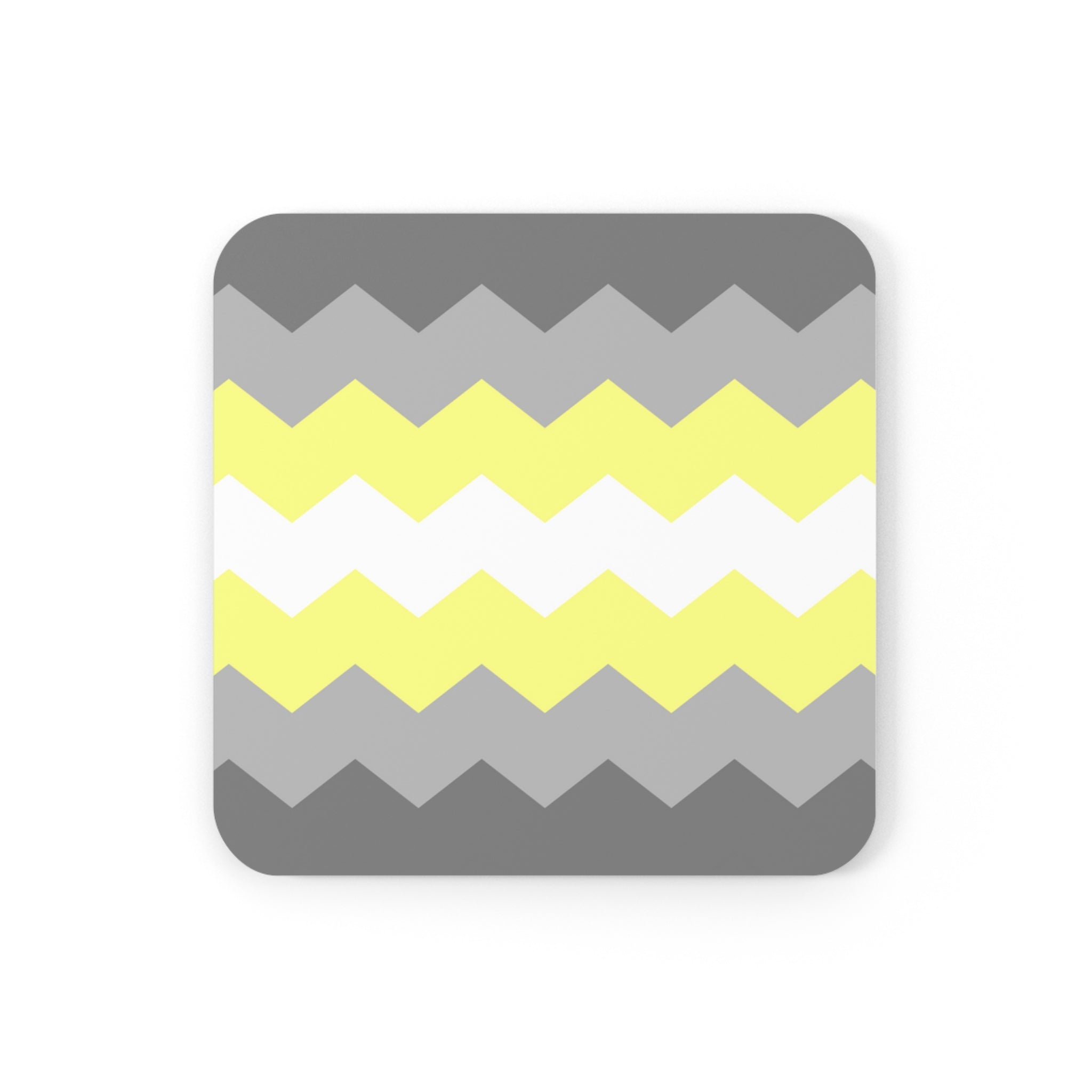 Demigender Flag Coaster Set: 4 Corkwood Wavey Drink Coasters