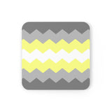Demigender Flag Coaster Set: 4 Corkwood Wavey Drink Coasters