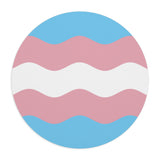 Transgender Flag Ripple Mousepad: Wavey Design for Desk