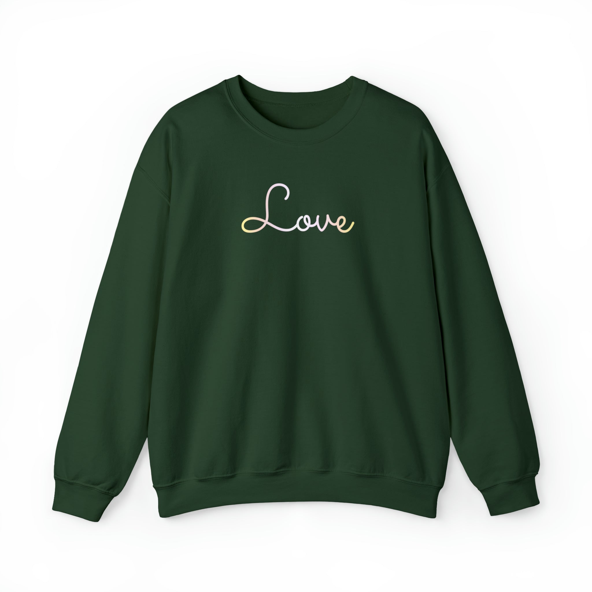 Pangender Love Script Sweatshirt: Subtly Elegant Pride Sweater