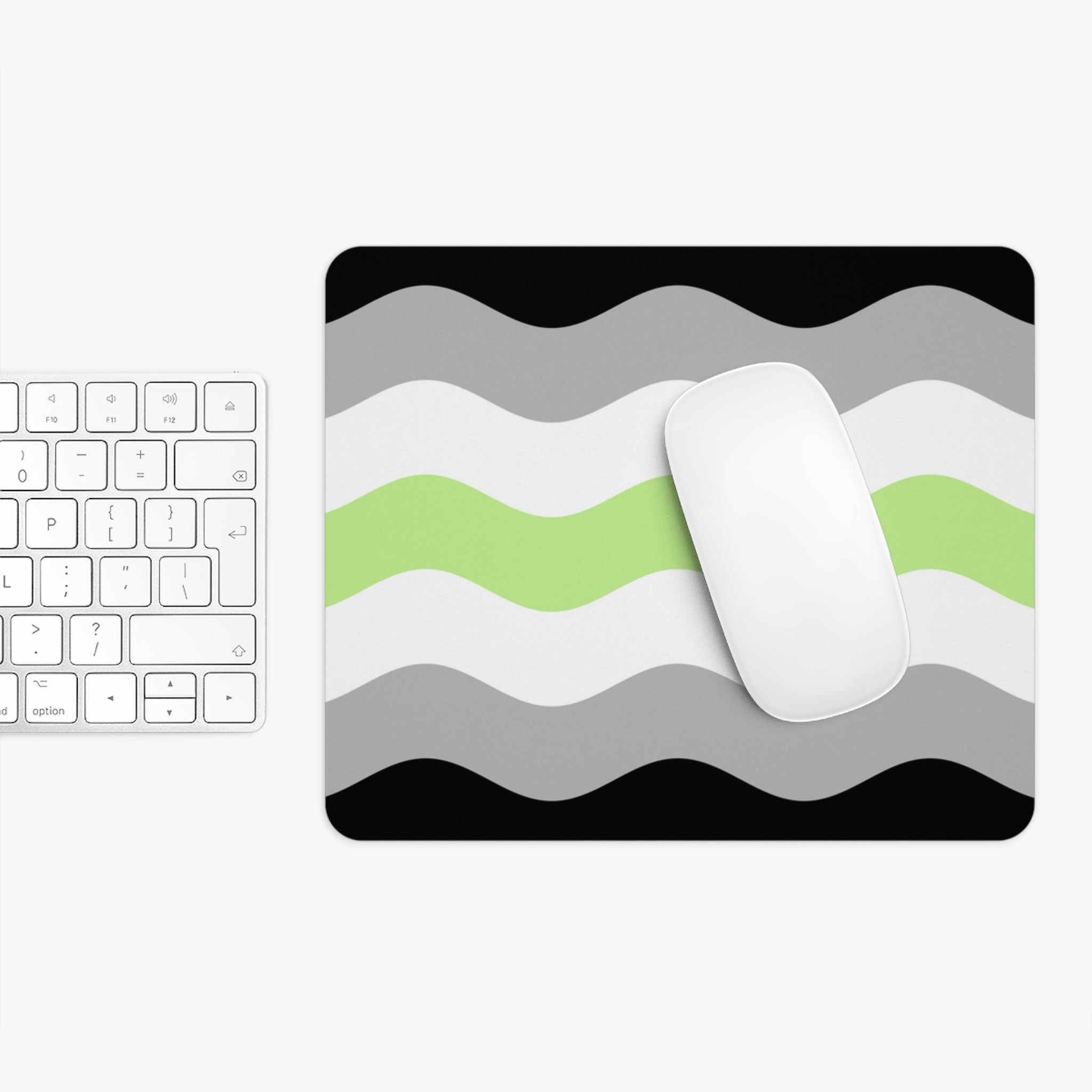 Agender Flag Ripple Mousepad: Wavey Design for Desk