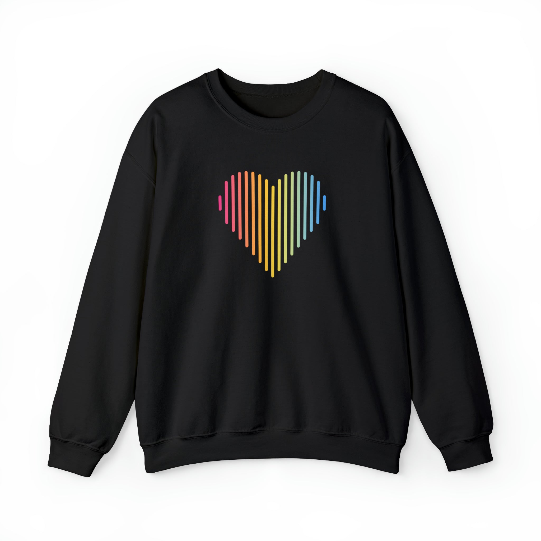 Pansexual Heart Lines Sweater: Pride Gradient Sweatshirt