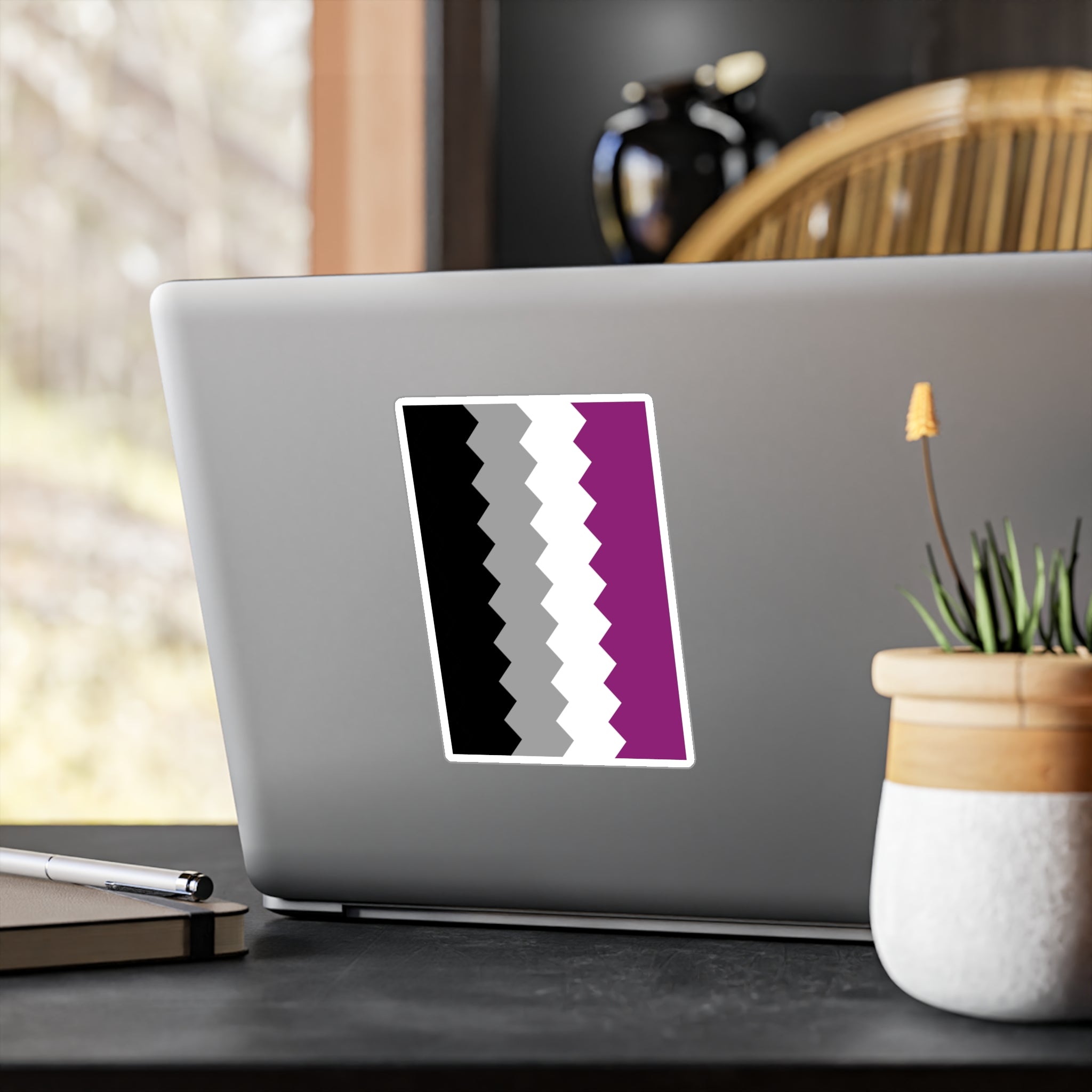 Asexual Flag Wavey Decal: Sharp Pride Sticker